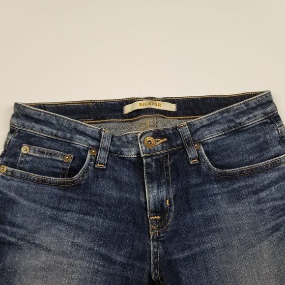 Big Star Hermosa Remy Denim Jean Shorts Dark Wash 6" Inseam sz 26 - Picture 3 of 10